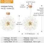 Modern Firework Chandeliers Dandelion Pendant Light Chrome 8