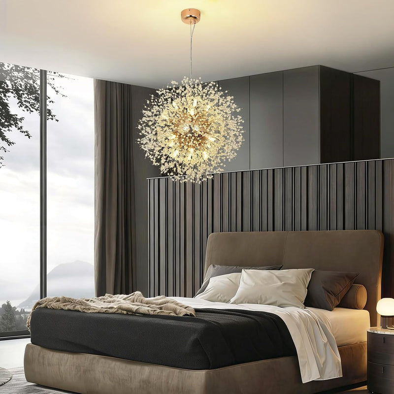 Modern Firework Chandeliers Dandelion Pendant Light Chrome 8
