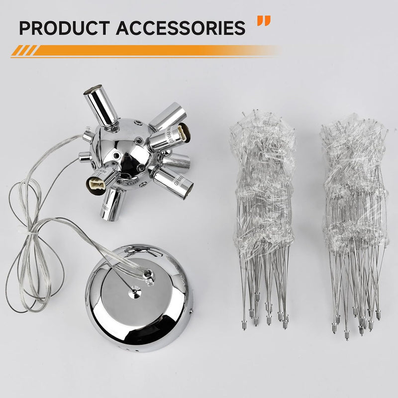Modern Firework Chandeliers Dandelion Pendant Light Chrome 8