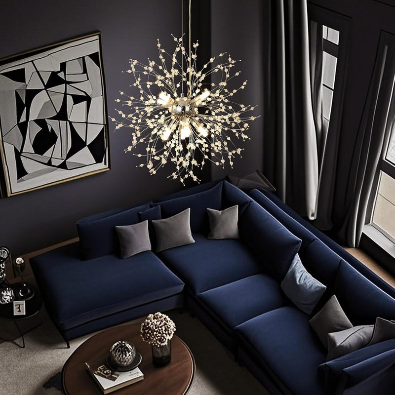 Modern Firework Chandeliers Dandelion Pendant Light Chrome 8