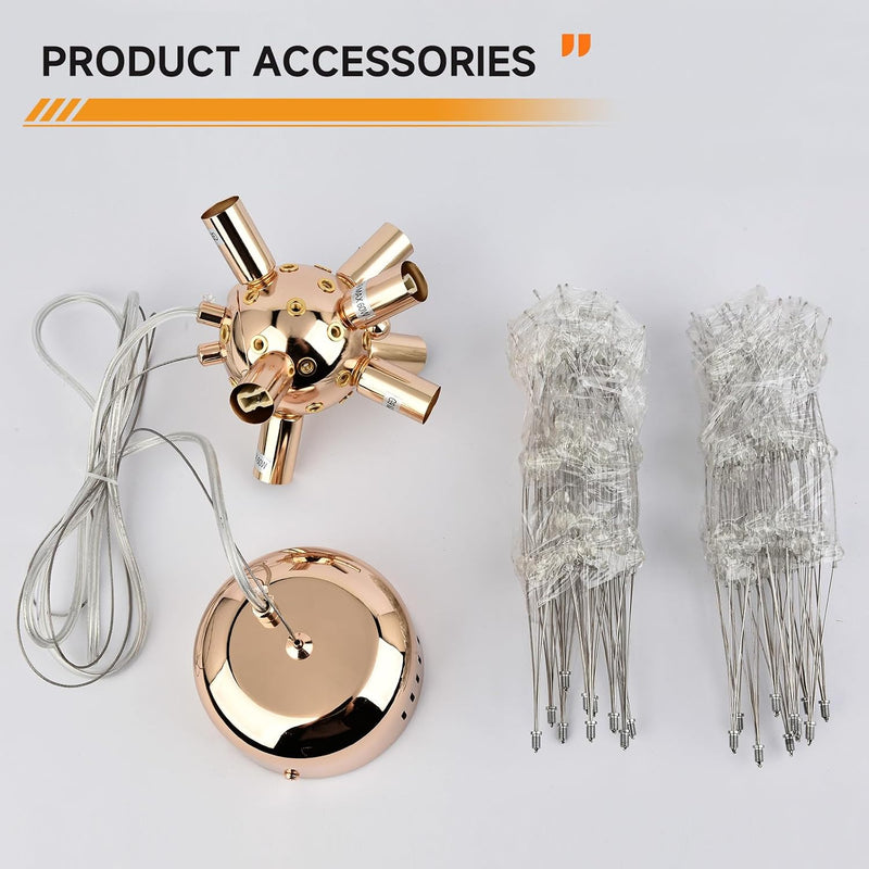 Modern Firework Chandeliers Dandelion Pendant Light Chrome 8