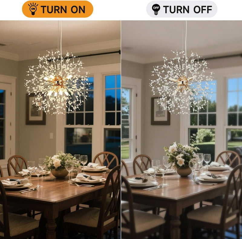 Modern Firework Chandeliers Dandelion Pendant Light Chrome 8