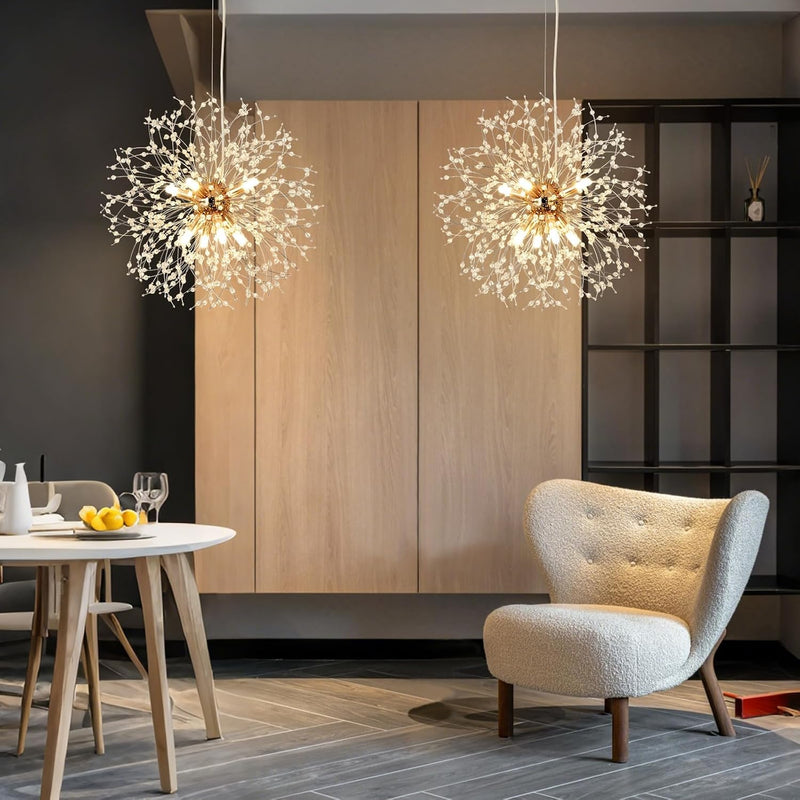 Modern Firework Chandeliers Dandelion Pendant Light Chrome 8