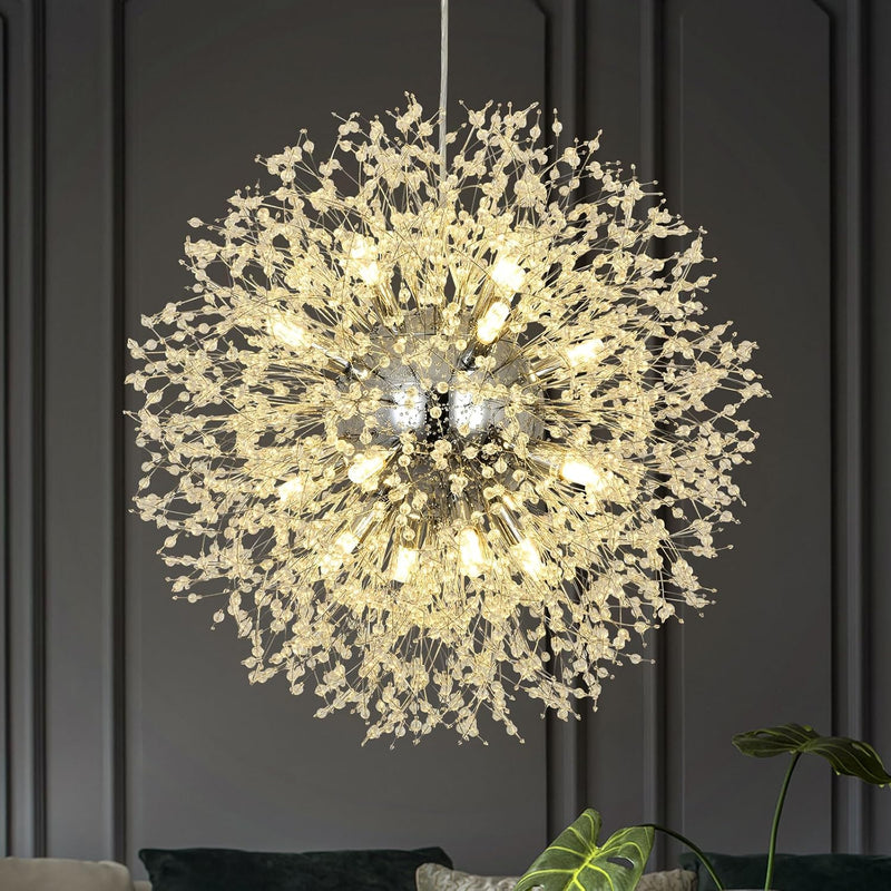 Modern Firework Chandeliers Dandelion Pendant Light Chrome 8