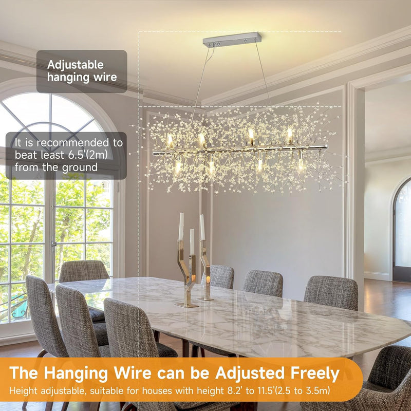 Modern Firework Chandeliers Dandelion Pendant Light Chrome 8