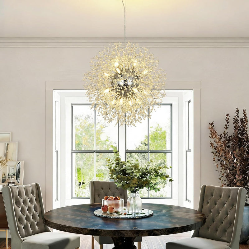 Modern Firework Chandeliers Dandelion Pendant Light Chrome 8