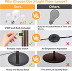 Modern Floor Lamp for Room: 3- Tree Lamps