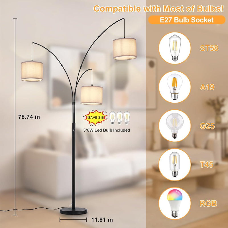 Modern Floor Lamp for Room: 3- Tree Lamps