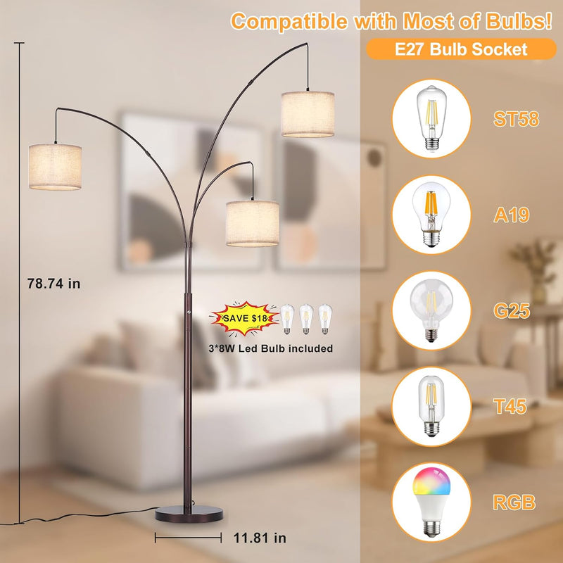 Modern Floor Lamp for Room: 3- Tree Lamps