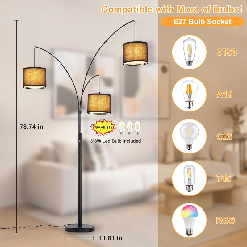 Modern Floor Lamp for Room: 3- Tree Lamps