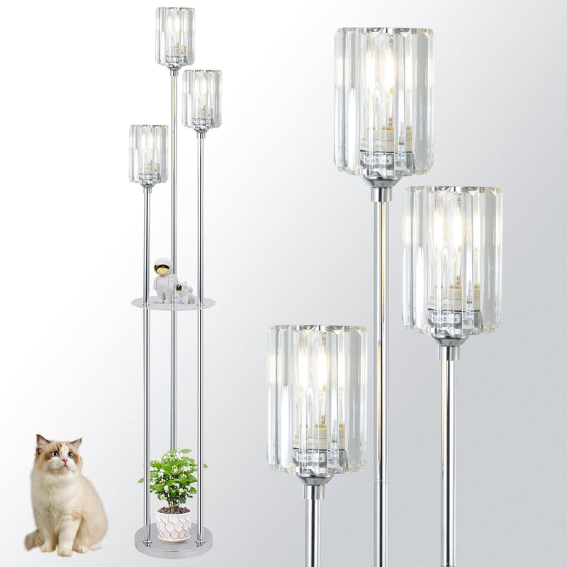 Modern Floor Lamp with Shelves 3-Lights Lamps