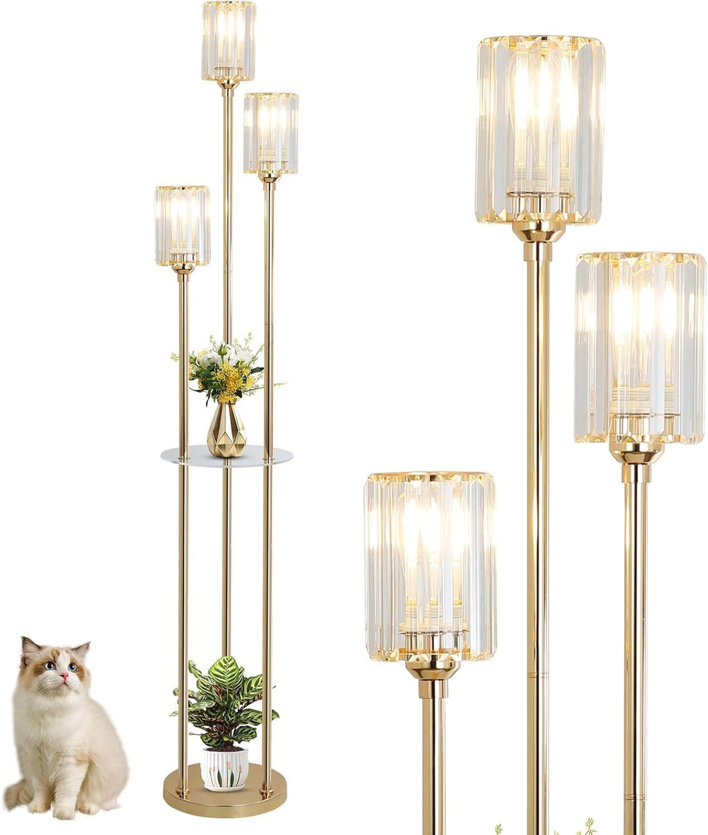 Modern Floor Lamp with Shelves 3-Lights Lamps