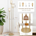 Modern Floor Lamp with Shelves 3-Lights Lamps