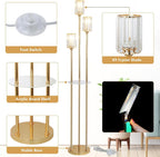 Modern Floor Lamp with Shelves 3-Lights Lamps