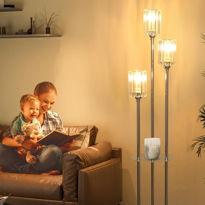 Modern Floor Lamp with Shelves 3-Lights Lamps
