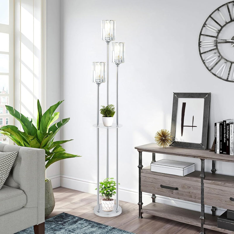 Modern Floor Lamp with Shelves 3-Lights Lamps