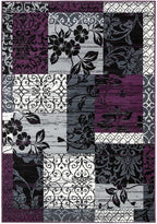 Modern Floral Patchwork Durable Living Room Area Rug