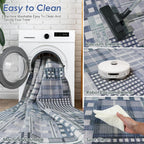 Modern Geometric Large Rug Washable Plaid Area