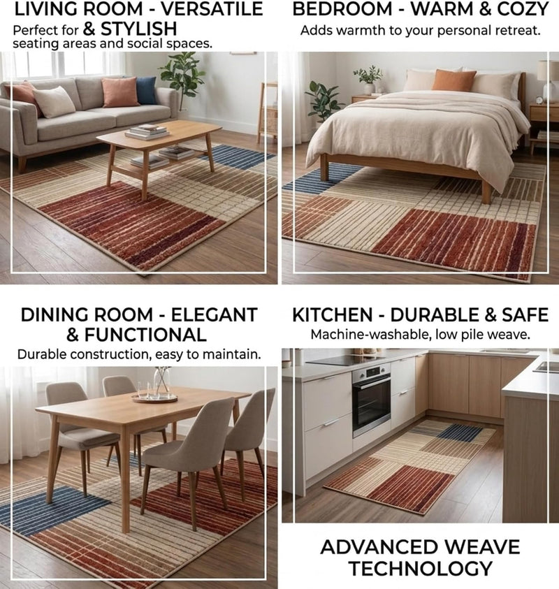 Modern Geometric Pattern Area Rugs for Living Room