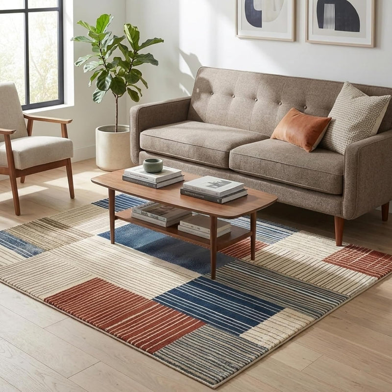 Modern Geometric Pattern Area Rugs for Living Room
