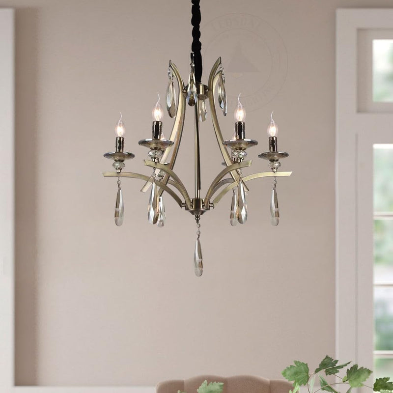 Modern Industrial K9 Clear Crystal Chandelier Lights E14