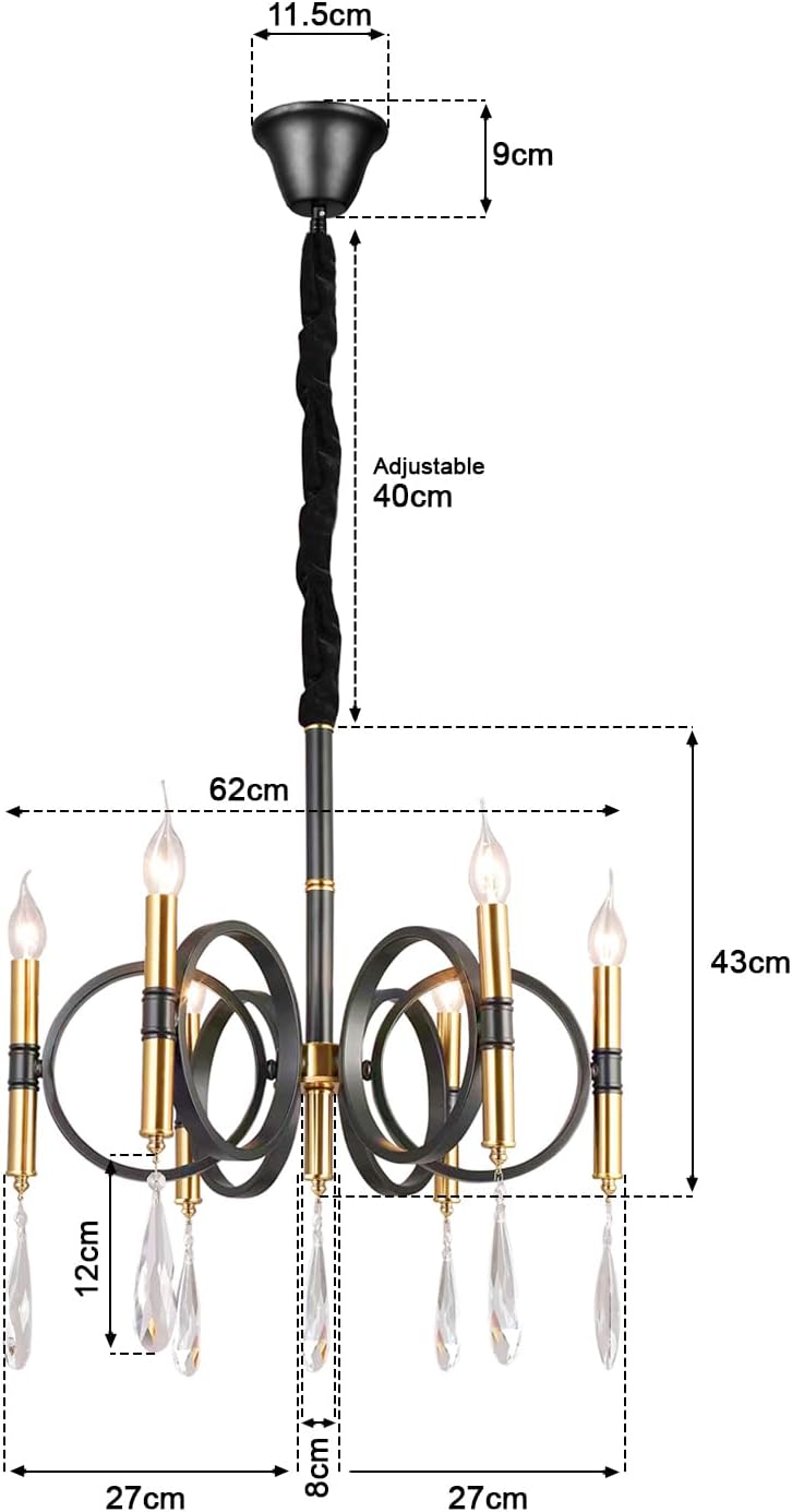 Modern Industrial K9 Clear Crystal Chandelier Lights E14