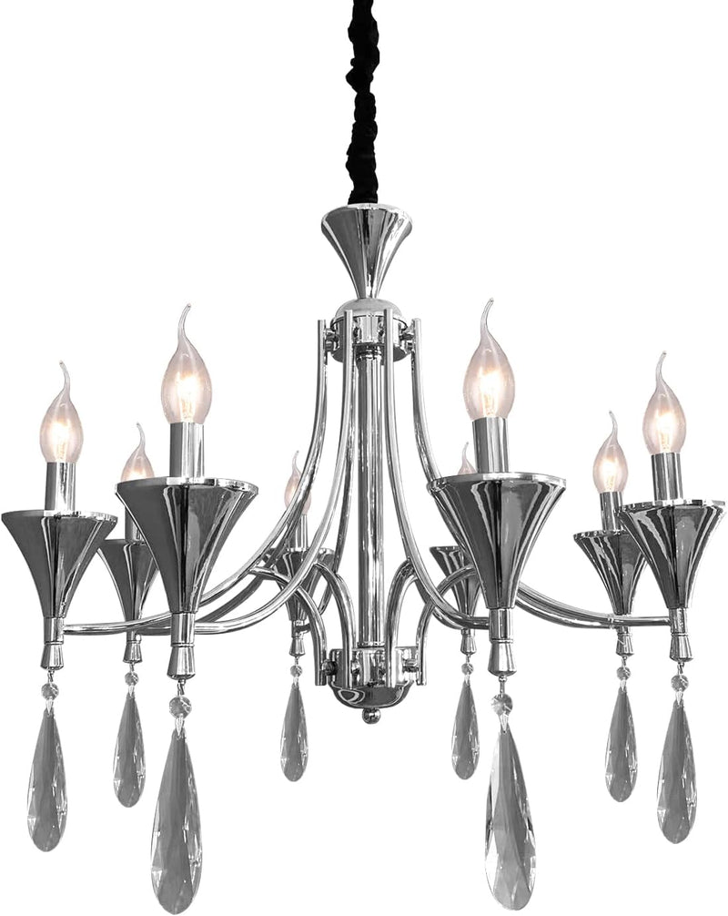 Modern Industrial K9 Clear Crystal Chandelier Lights E14