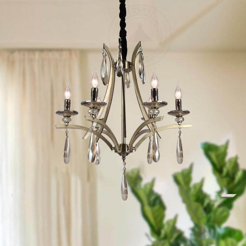 Modern Industrial K9 Clear Crystal Chandelier Lights E14
