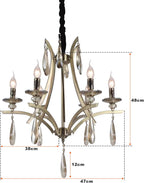 Modern Industrial K9 Clear Crystal Chandelier Lights E14