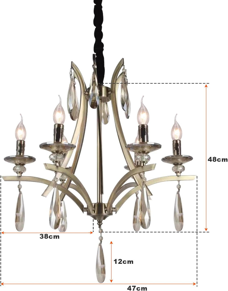 Modern Industrial K9 Clear Crystal Chandelier Lights E14