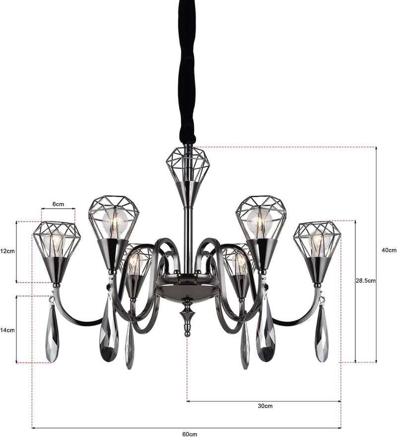 Modern Industrial K9 Clear Crystal Chandelier Lights E14