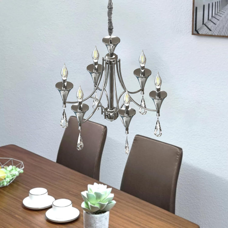 Modern Industrial K9 Clear Crystal Chandelier Lights E14