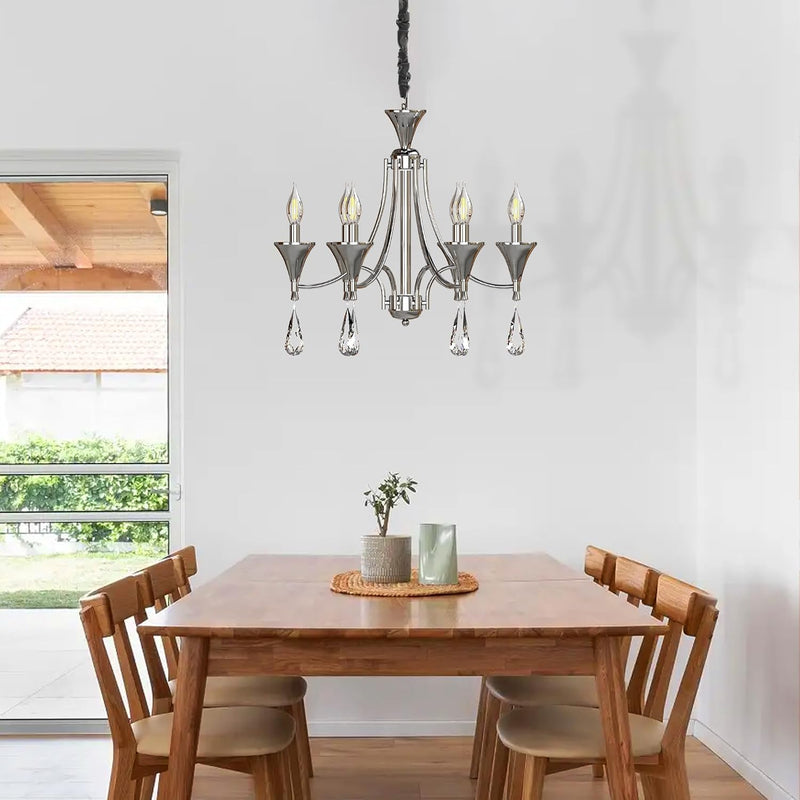Modern Industrial K9 Clear Crystal Chandelier Lights E14