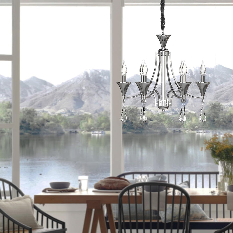 Modern Industrial K9 Clear Crystal Chandelier Lights E14
