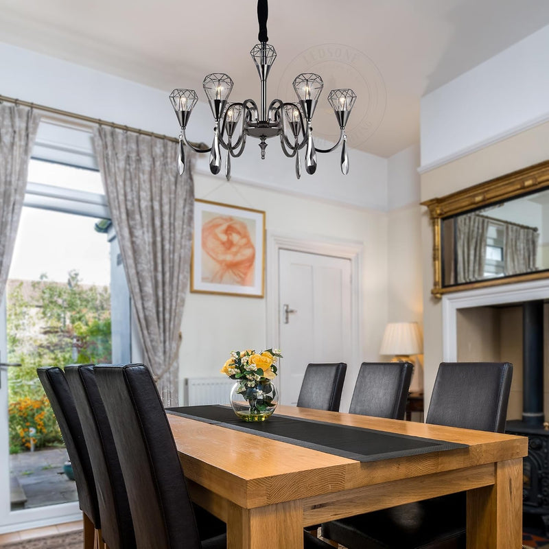 Modern Industrial K9 Clear Crystal Chandelier Lights E14
