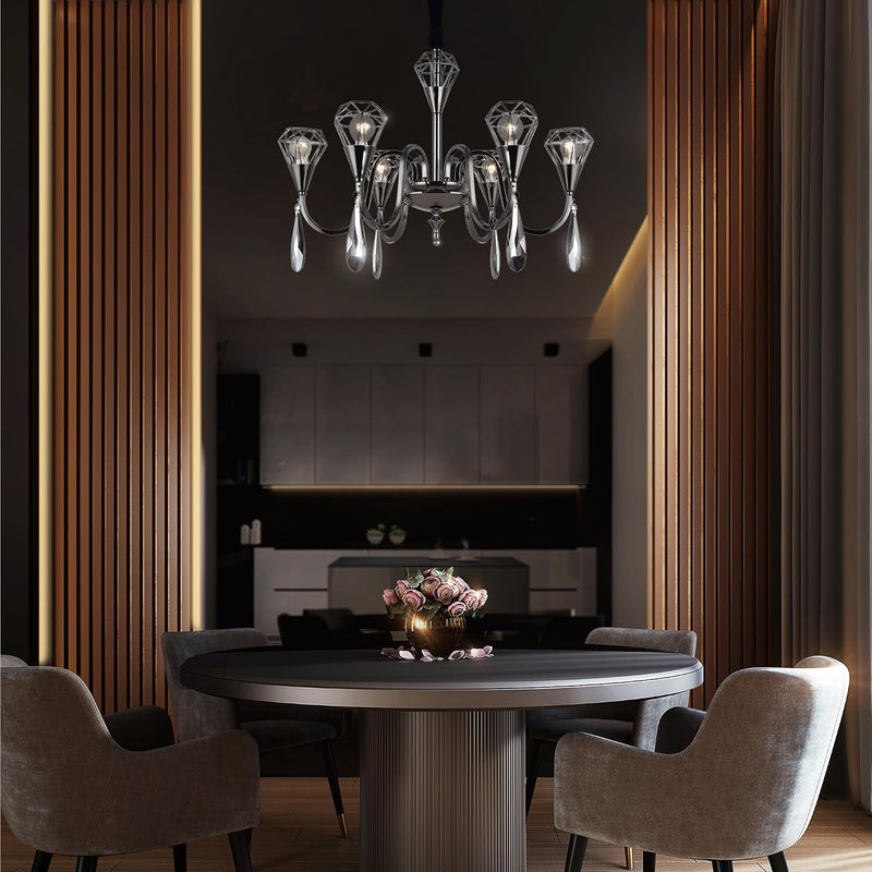 Modern Industrial K9 Clear Crystal Chandelier Lights E14