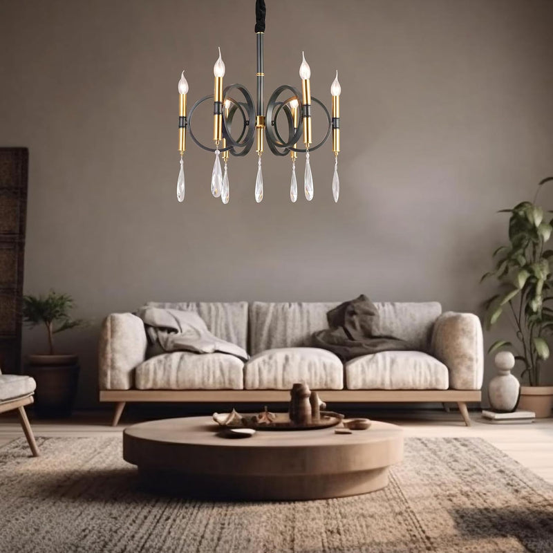 Modern Industrial K9 Clear Crystal Chandelier Lights E14