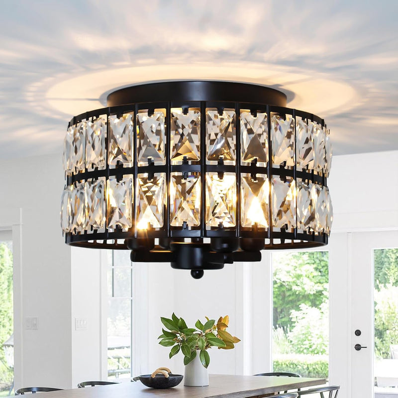 Modern K9 Crystal Drum Chandelier 5-Light Dimmable E14