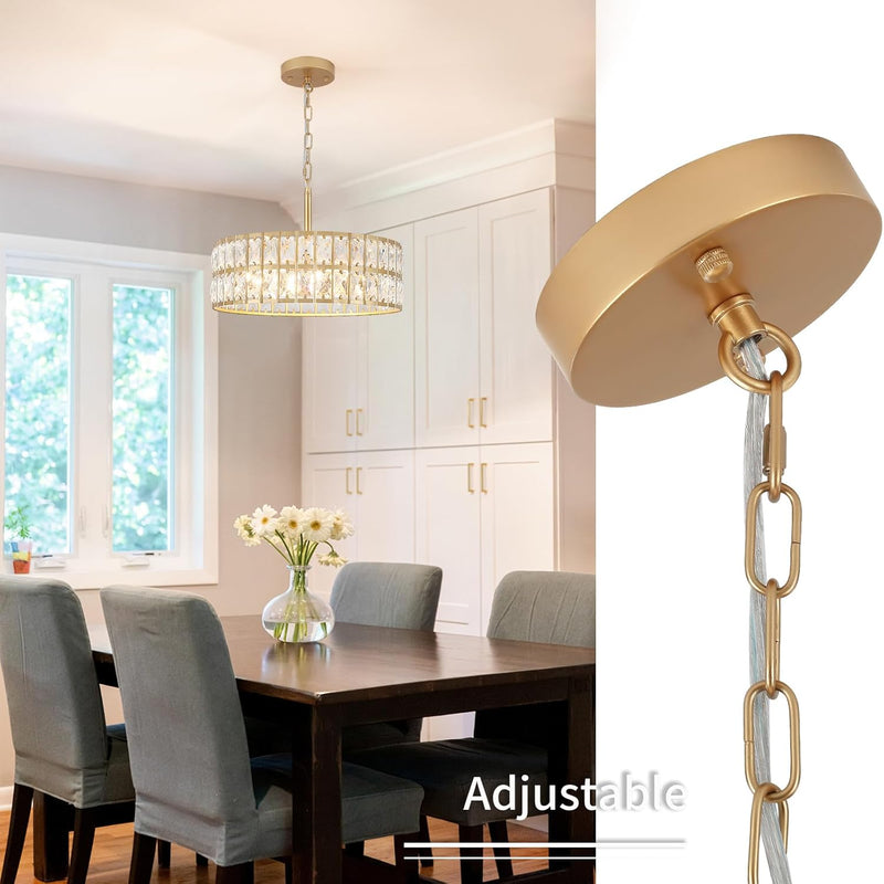 Modern K9 Crystal Drum Chandelier 5-Light Dimmable E14