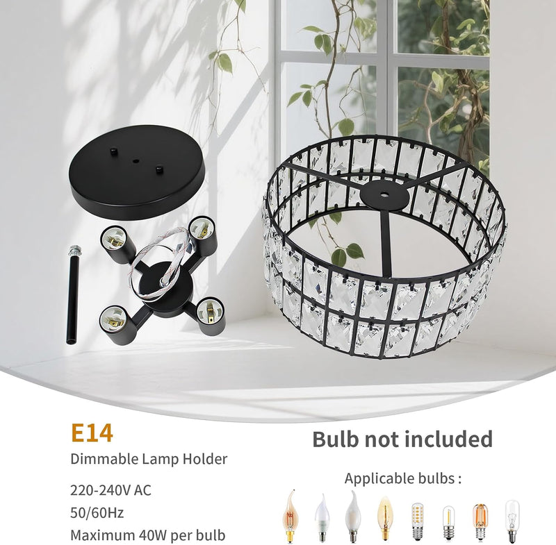 Modern K9 Crystal Drum Chandelier 5-Light Dimmable E14