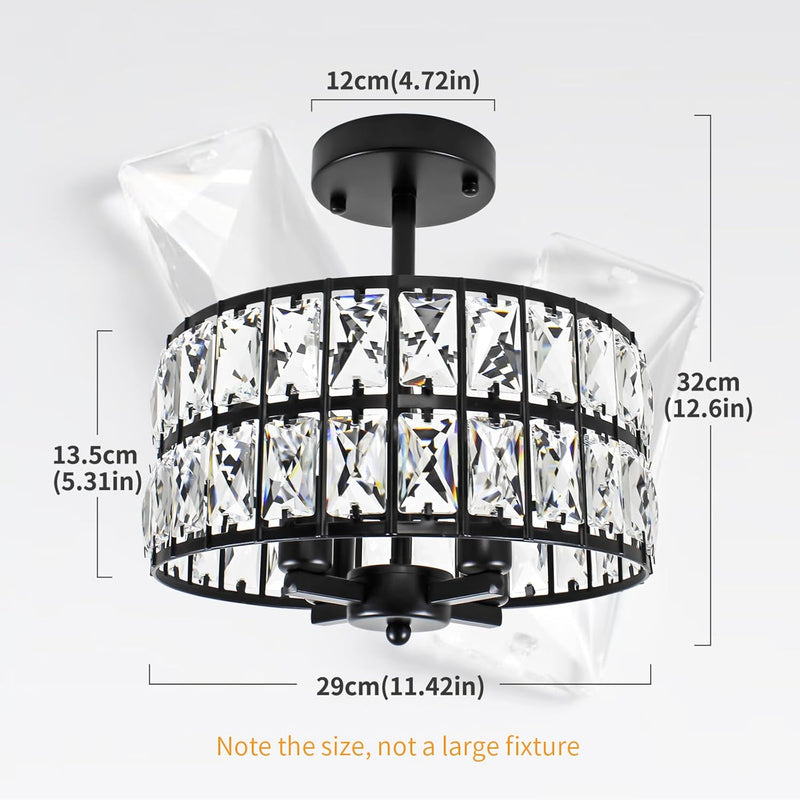 Modern K9 Crystal Drum Chandelier 5-Light Dimmable E14