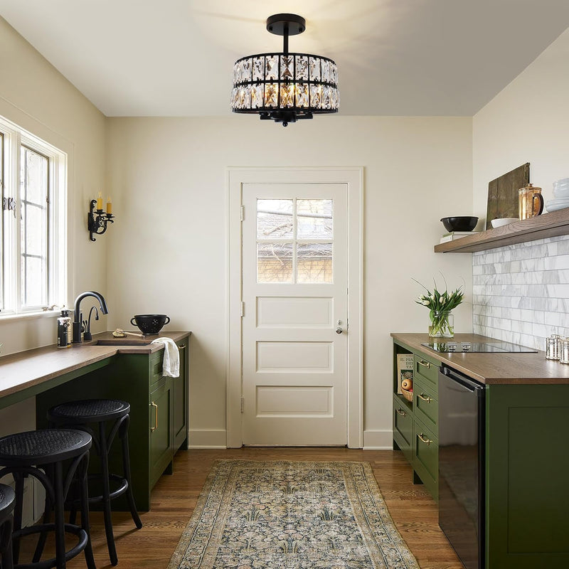 Modern K9 Crystal Drum Chandelier 5-Light Dimmable E14