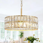 Modern K9 Crystal Drum Chandelier 5-Light Dimmable E14