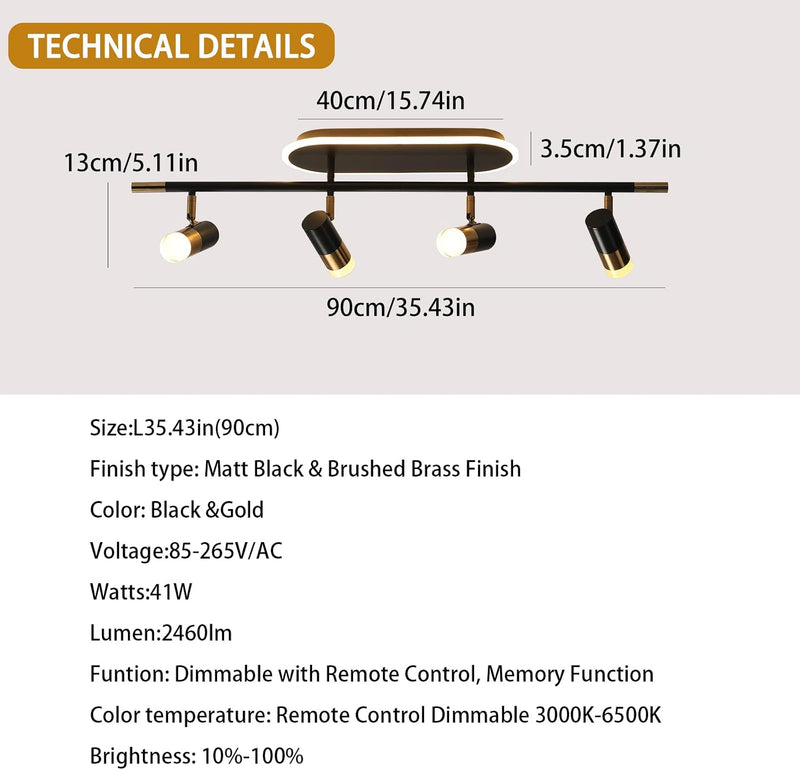 Modern Kitchen Lights Ceiling 123CM Flush LED Light