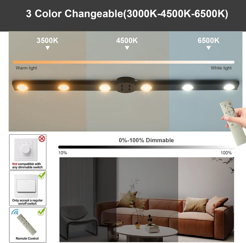 Modern Kitchen Lights Ceiling 123CM Flush LED Light