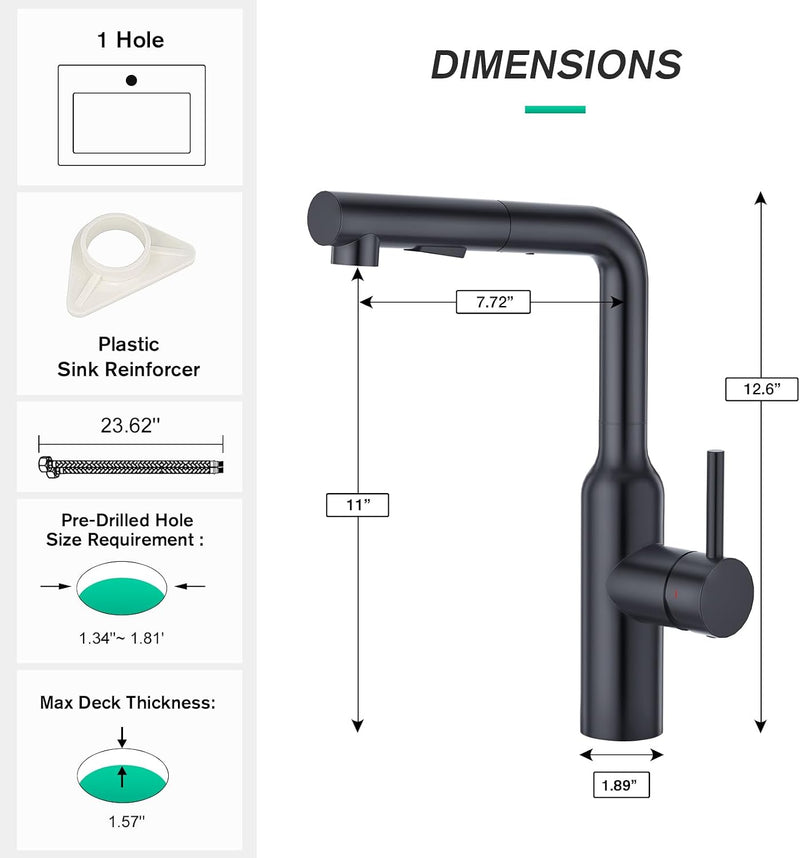Modern Kitchen Sink Mixer Tap with Pull Out