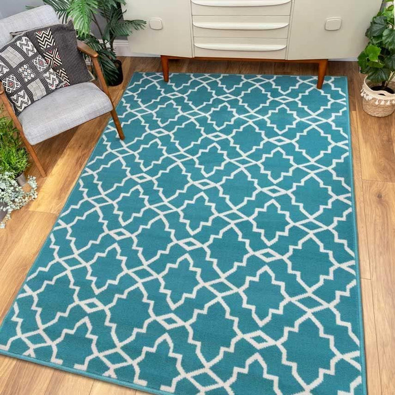 Modern Large Tribal Trellis Living Room Carpet Rug