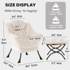 Modern Lazy Chair with Ottoman Accent Contemporary Lounge