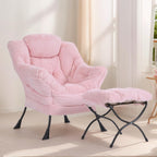 Modern Lazy Chair with Ottoman Accent Contemporary Lounge