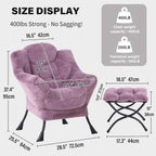 Modern Lazy Chair with Ottoman Accent Contemporary Lounge
